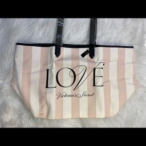 NWT VICTORIA SECRET LOVE Stripe Tote Bag